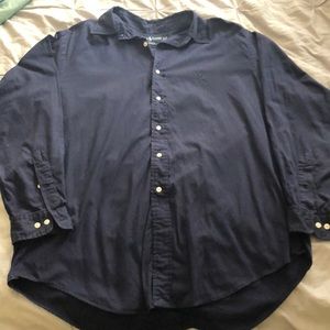 Blue polo button down